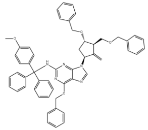 6-(Benzyloxy)-9-((1S,3R,3S)-4-(benzyloxy)-3-(benzyloxymethyl)-2-methylenecyclopentyl)-N-((4-methoxyphenyl)diphenylmethyl)-9H-purin-2-amine