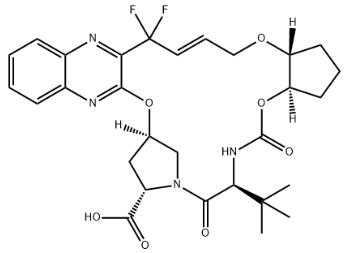 （3aR，7S，10S，12R，21E，24aR）-7-（1,1-二甲基乙基）-20,20-二氟-2,3,3a，5,6,7,8,11,12,20,23,24a-十二氢-5,8-二氧-10H-9,12-甲醇-1H-环戊烷[18,19][1,10,17,3,6]三恶二氮基氯壬胺[11,12-b]喹喔啉-10-羧酸