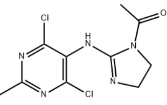 4,6-dichloro-2-methyl-5-(1-acetyl-2-imidazoline-2-yl)aminopyrimidine; DMAIA 