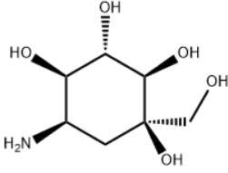 Valiolamine  (1S,2S,3R,4S,5S)-5-Amino-1-(hydroxymethyl)cyclohexane-1,2,3,4-tetrol 